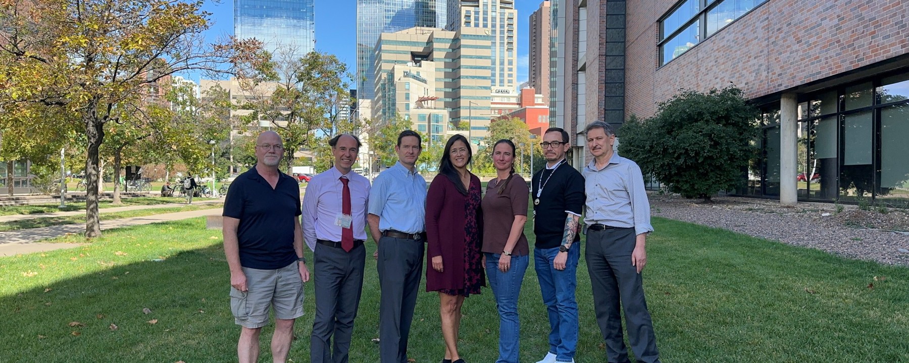 LA-ITC kickoff Michael “Bodhi” Rogers, Physics Department chair and professor; Julien Langou, Mathematical and Statistical Science Department chair and professor; David Mays, Civil Engineering and Construction associate professor; Christine Velez, associate director of the Evaluation Center; Katherine Goodman, bioengineering associate professor and director of the Center for Excellence in Teaching & Learning; Karl Diaz-Sanders, student success coach; Masoud Asadi-Zeydabadi, physics professor.