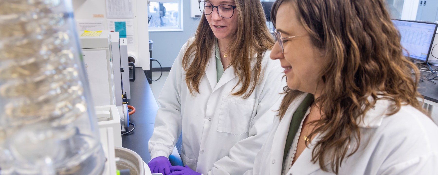 Chelsea Magin and student in the Magin Lab