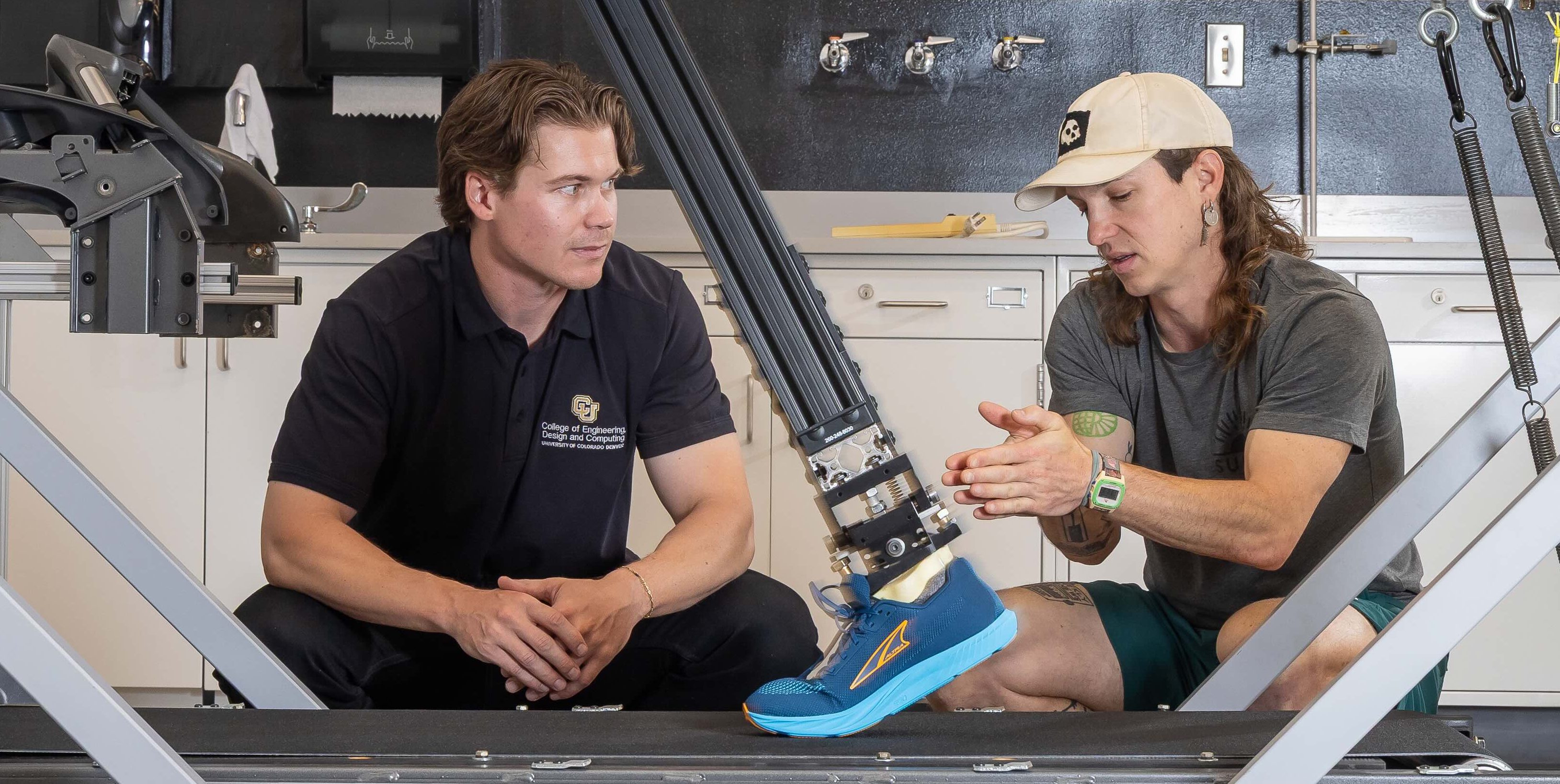 Corey Cox and Trevor Young in the Outside Lab